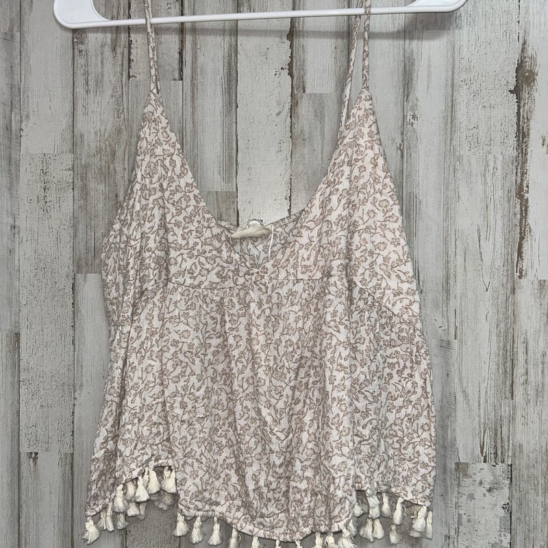 NEW L Tan Floral Tank, Tan, Size: Ladies L