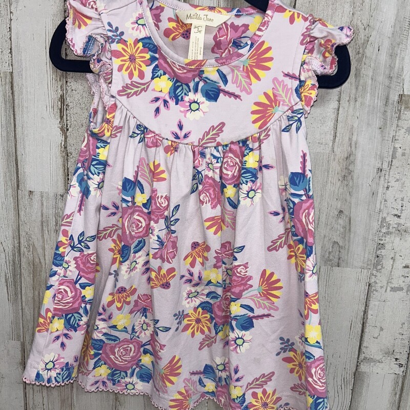 2 Pink Floral Printed Top, Pink, Size: Girl 2T