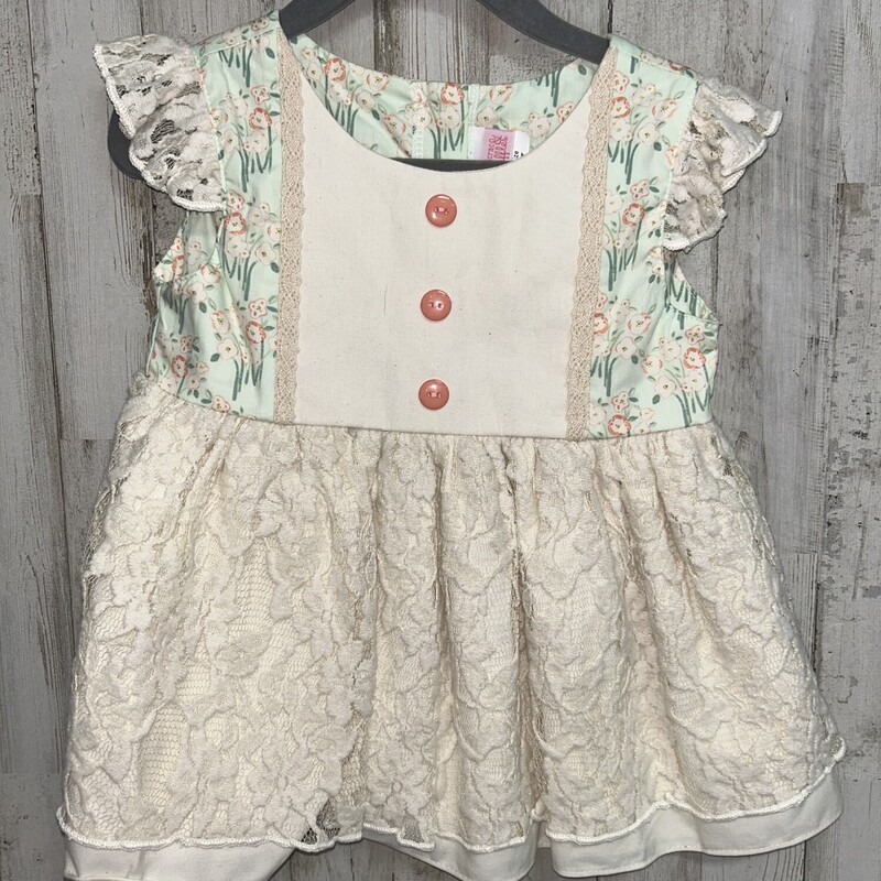 3T  Mint Floral Lace Top