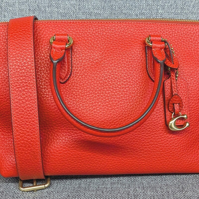 Coach Cara Satchel
Red Gold
Size: 14 x 5.5 x 8H