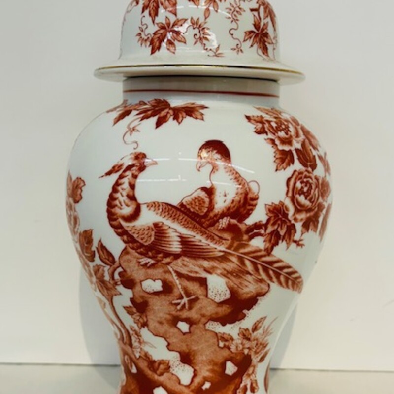 Asian Quail Ginger Jar
White Orange Size: 7 x 12H