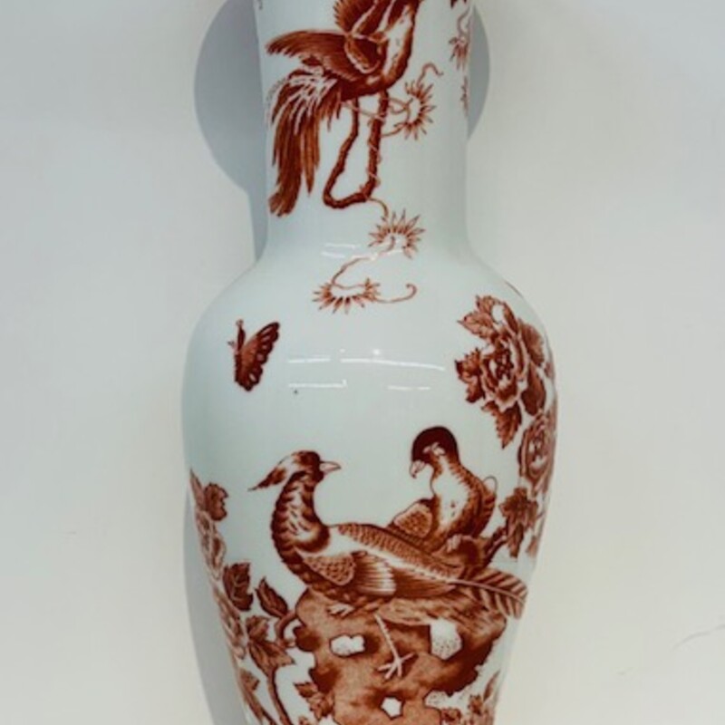 Ceramic Asian Quail Vase
Orange White Size: 6 x 15H