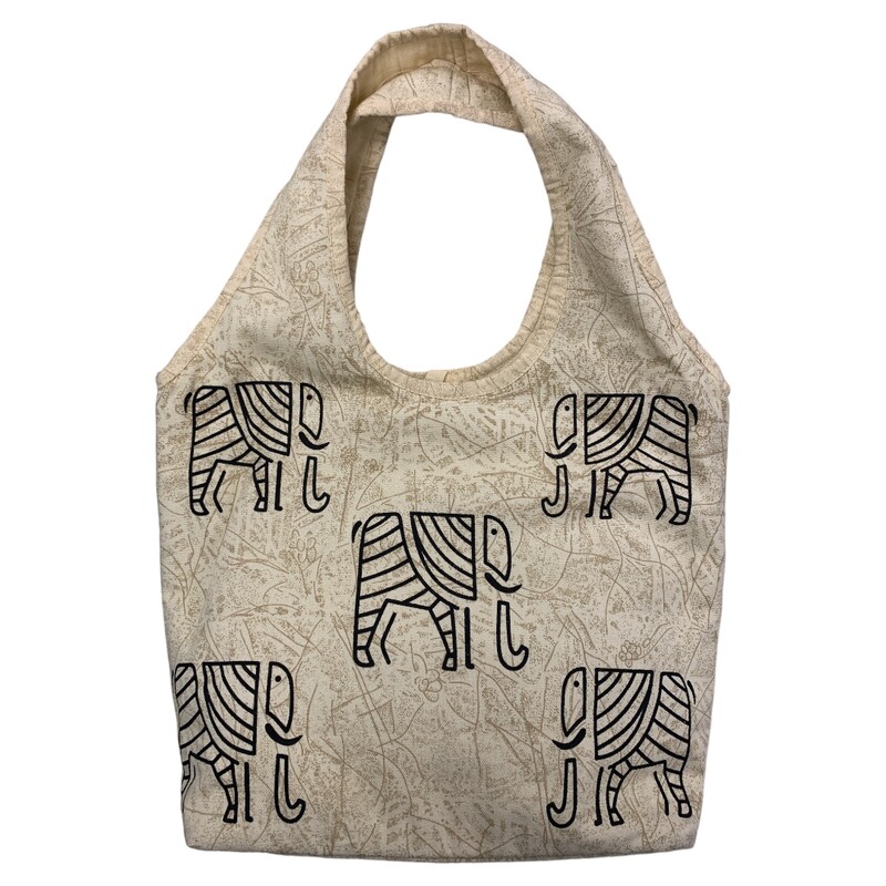 Tote Elephant Print, Yellow, Size: M