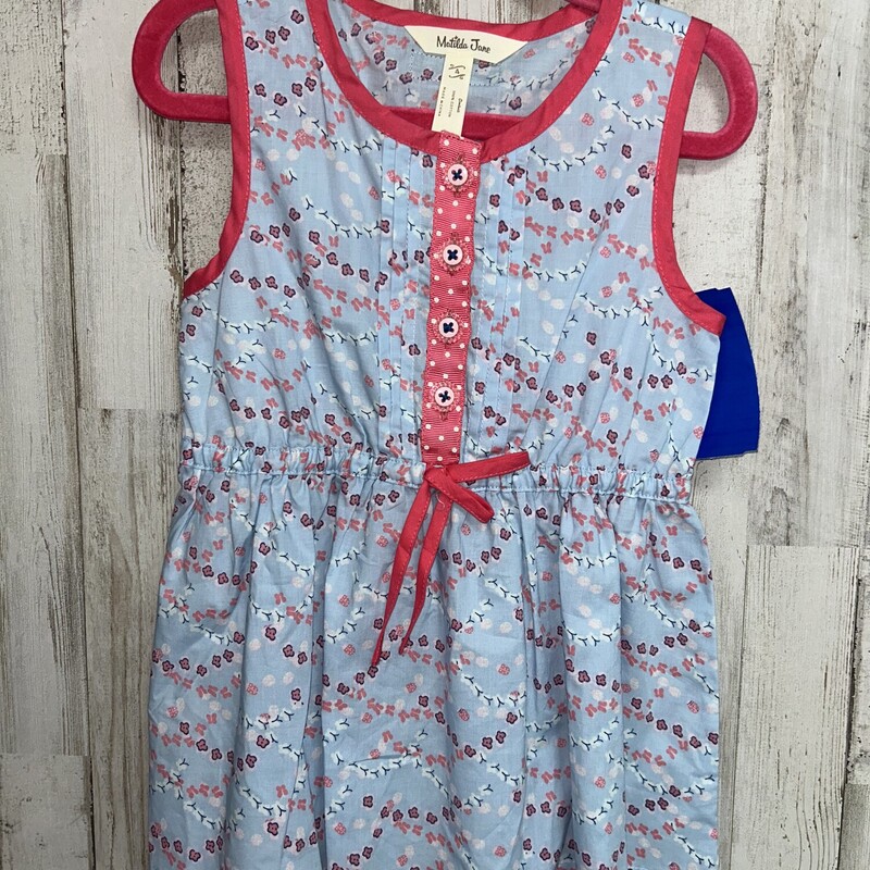 4 Lt Blue Floral Button T, Blue, Size: Girl 4T