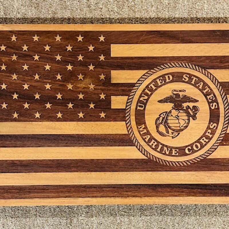 Marine Corps Wood Carved Flag Wall Decor
Brown Size: 15 x 10H