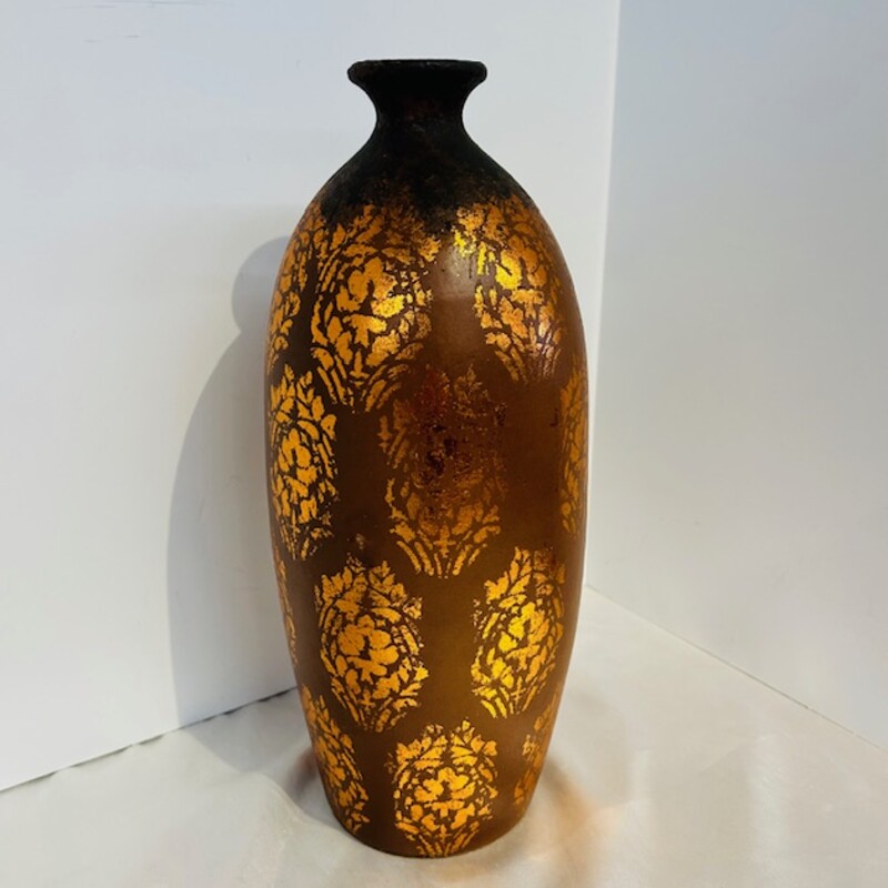 Orange Metallic Design Stone Look Vase
Orange Brown
Size: 6 x 14H