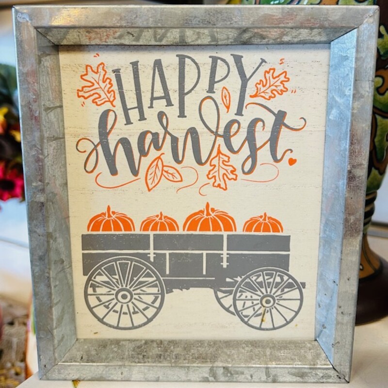 Designs By Kathy Happy Harvest Metal Frame
Silver Orange
Size: 6x7H