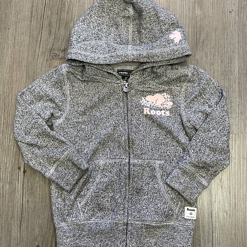 Roots Zip Hoodie, Grey, Size: 3Y