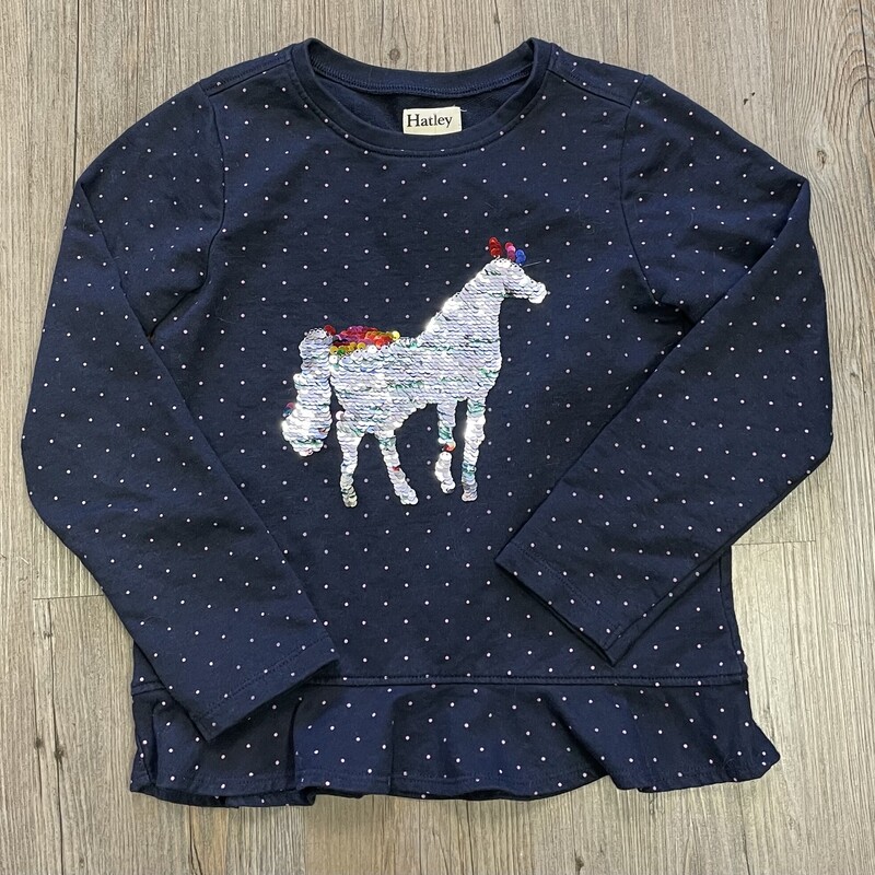 Hatley Sequins LS, Navy, Size: 6Y