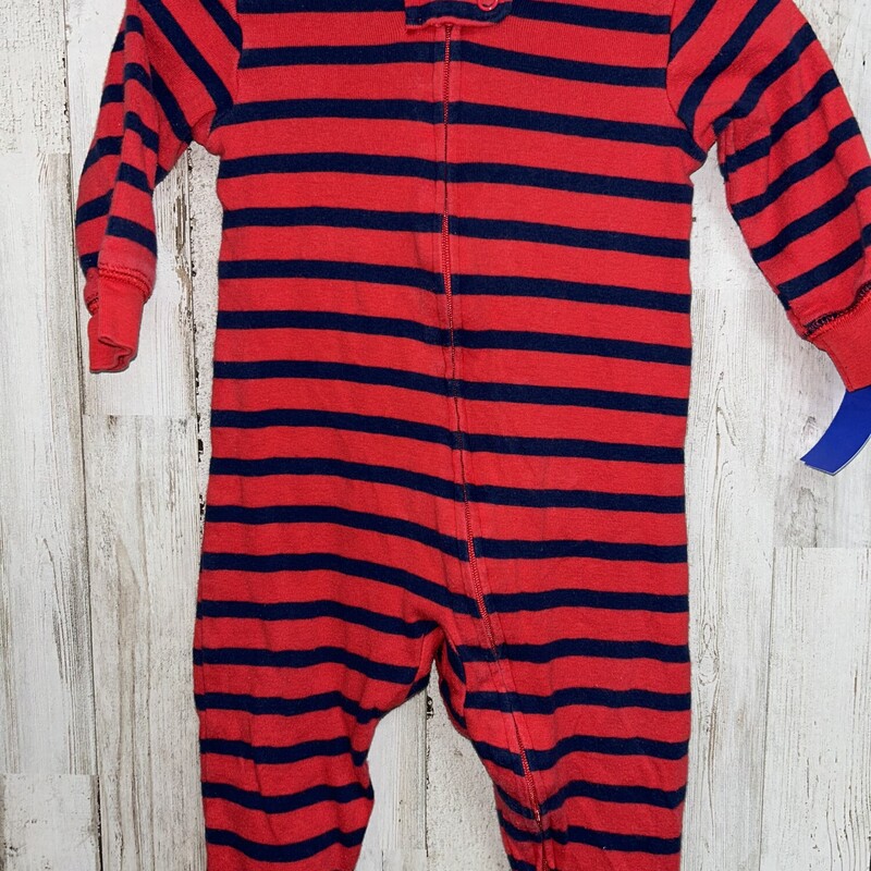 6M Red Stripe Sleeper, Red, Size: Boy 0-9m