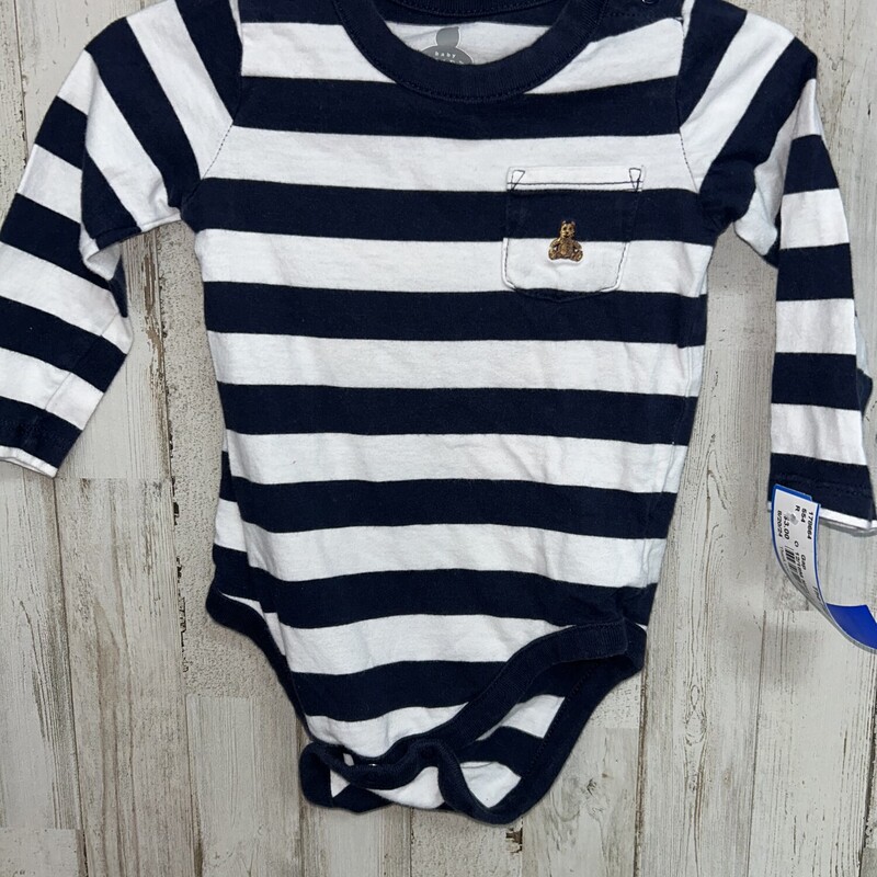 12/18M Navy Stripe Onesie, Navy, Size: Boy 12-24m