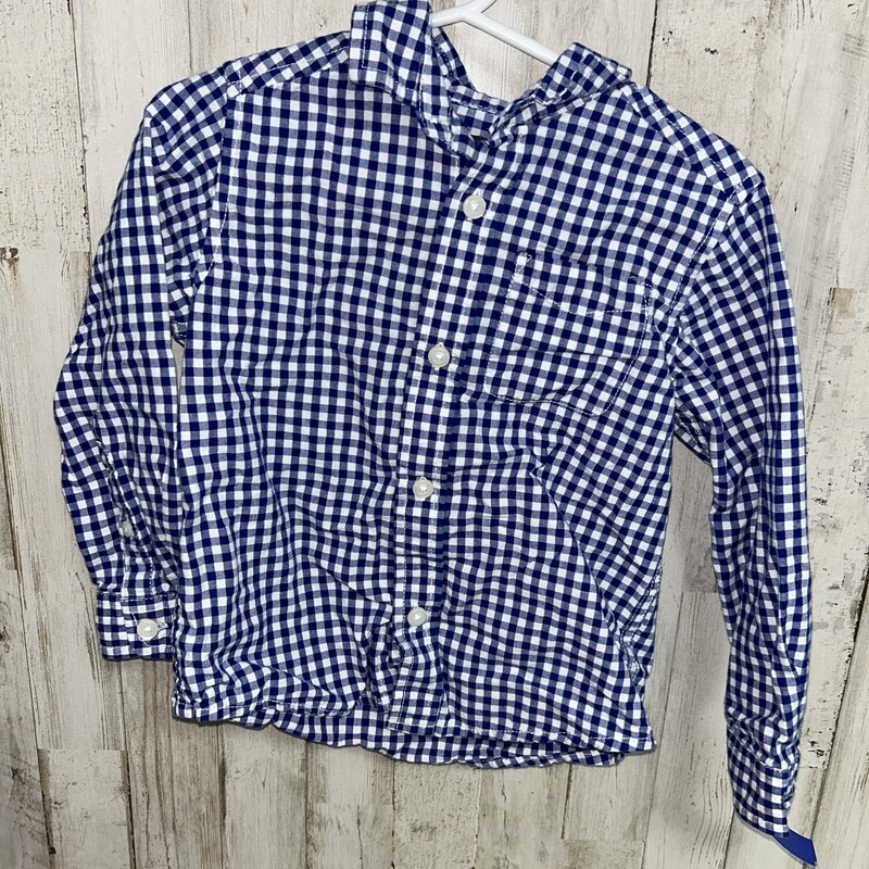 2T Blue Plaid Button Up, Blue, Size: Boy 2T-4T