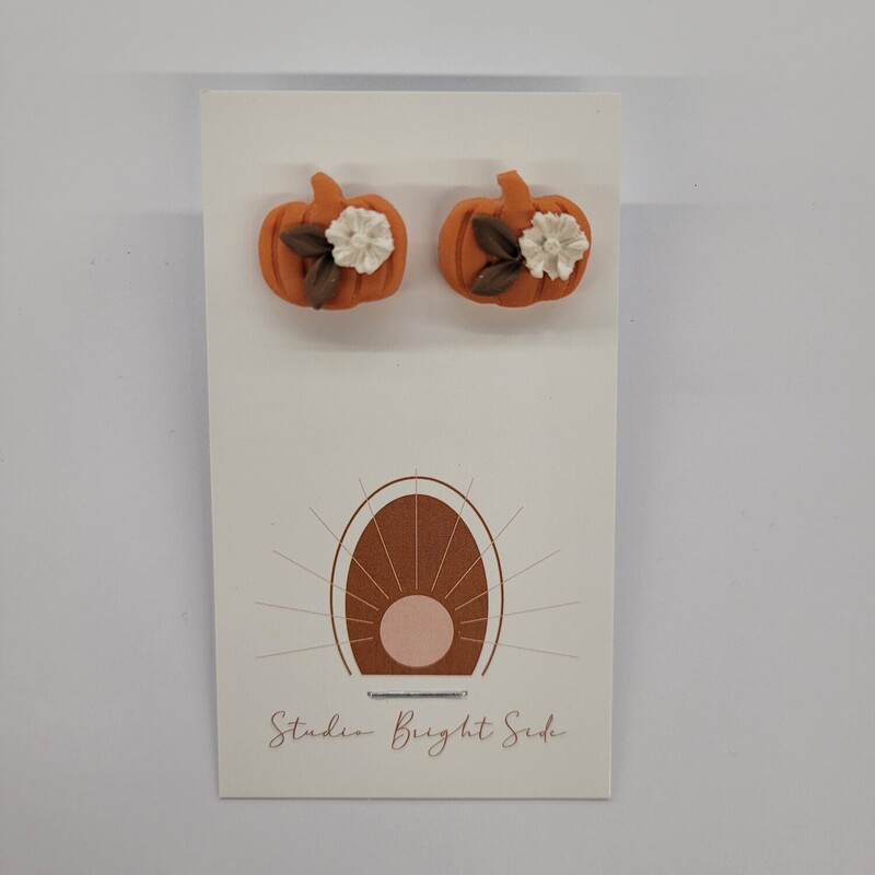 Earrings, Size: Studs, Item: Pumpkin