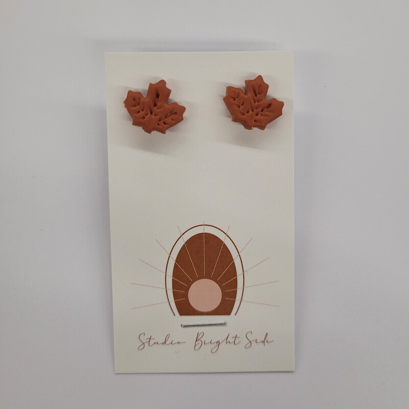 Earrings, Size: Studs, Item: Leaf