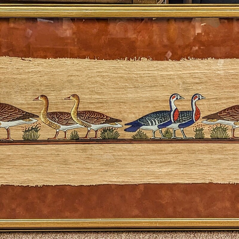 Egyptian Fabric Birds Art Print
Red Gold Blue Tan Size: 37 x 16H