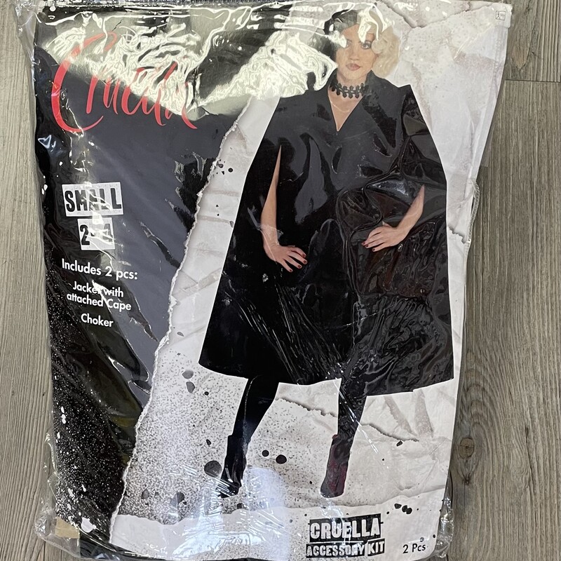 Cruella Costume, Black, Size: Adult Small
Includes two pieces.