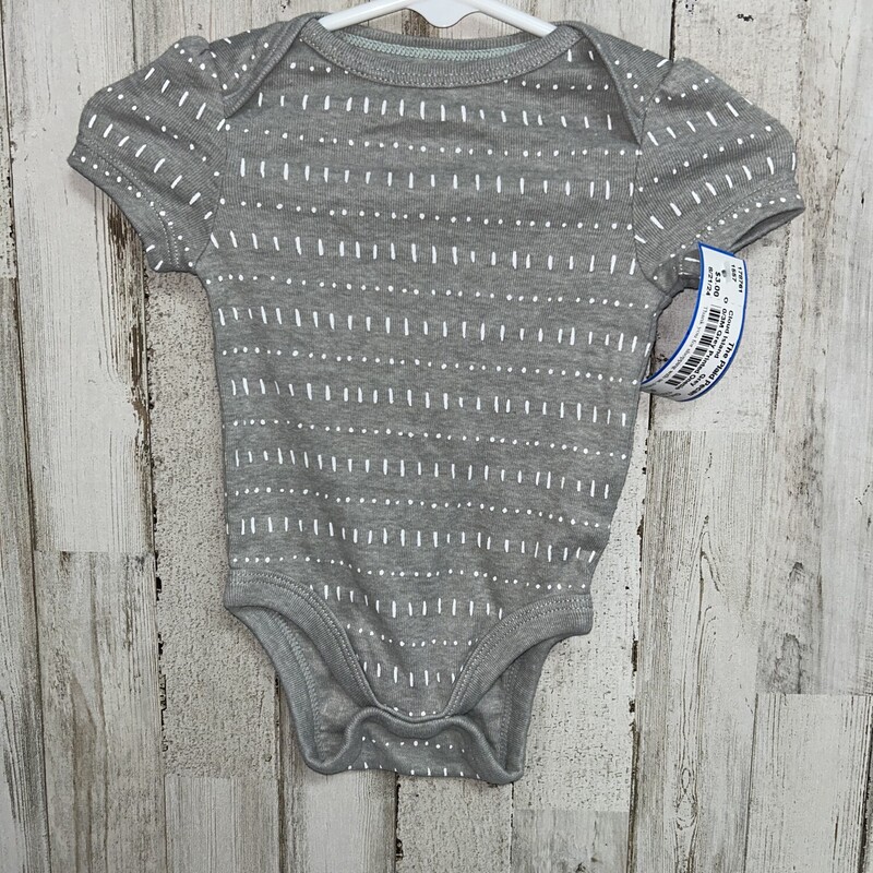 0/3M Grey Printed Onesie, Grey, Size: Girl NB-3m