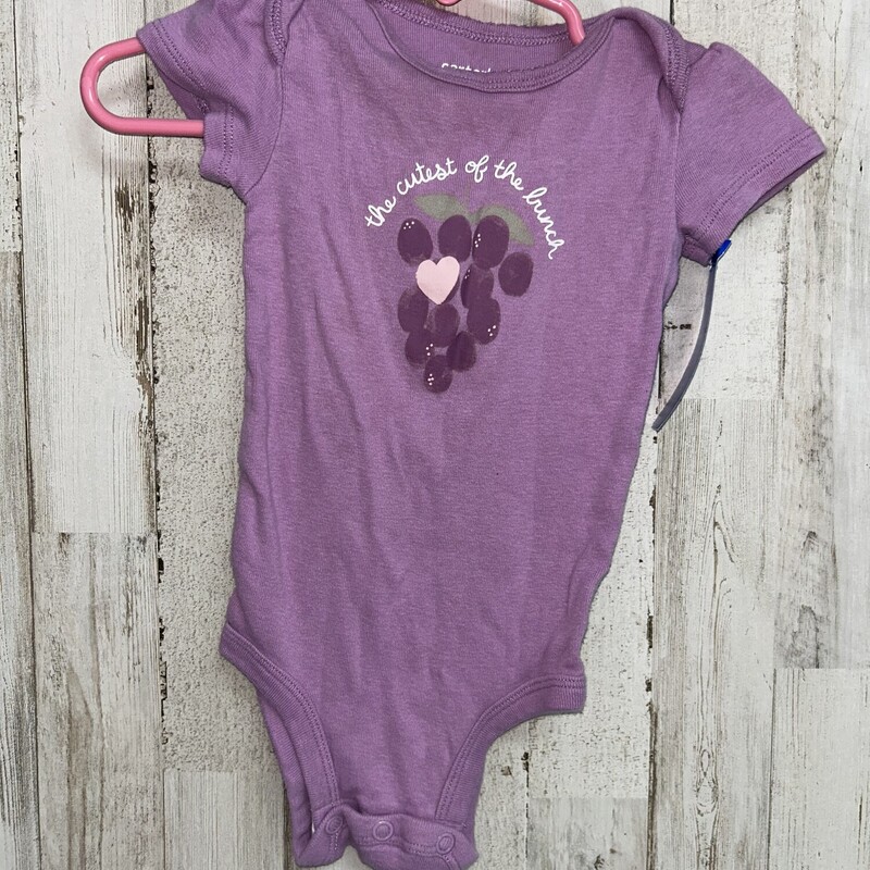 6M Purple Grape Onesie, Purple, Size: Girl 6-12m