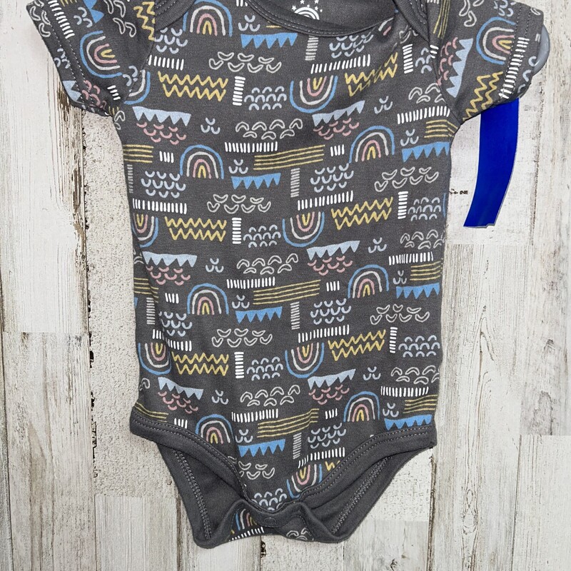 6/9M Grey Rainbow Onesie