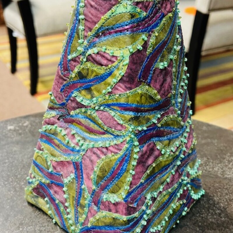 Annette Boncek Fabric Vase
Green Blue Purple
Size: 5.5x9H