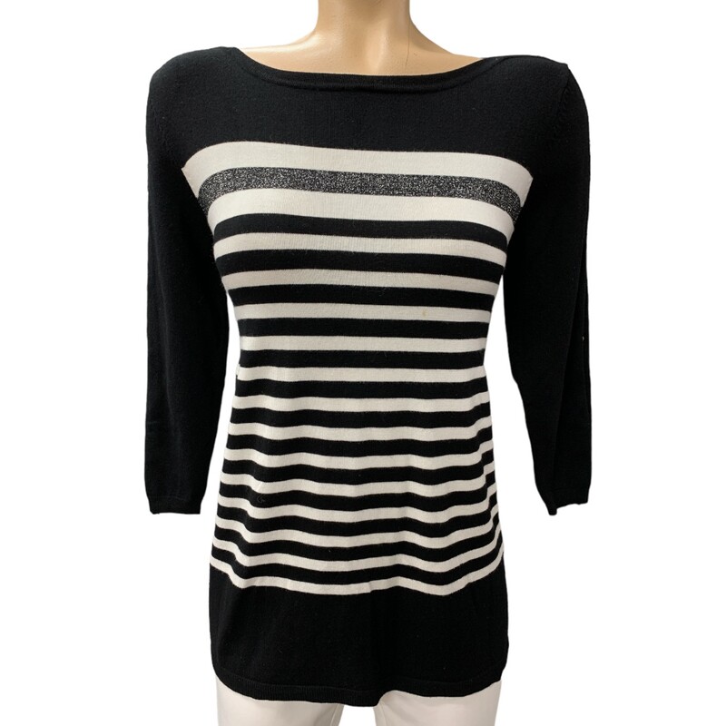 Laura P/ Stripes, Blk/wht, Size: S