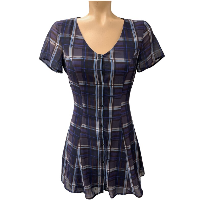 Divided Plaid S4, Nvy/mul, Size: S