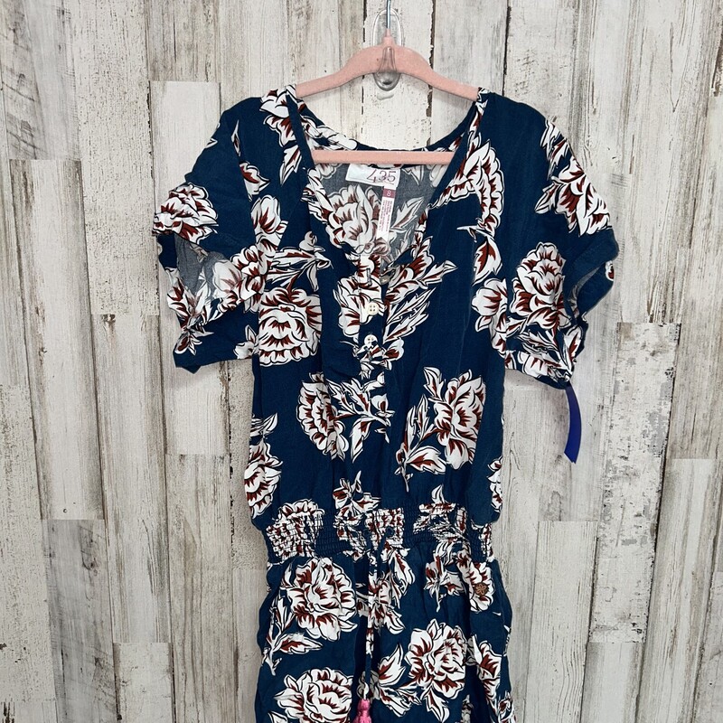 8 Blue Floral Print Rompe