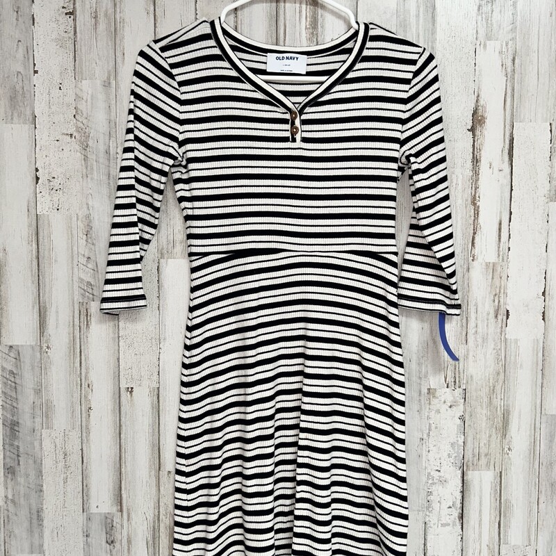 10/12 Black Ribbed Stripe, Black, Size: Girl 10 Up