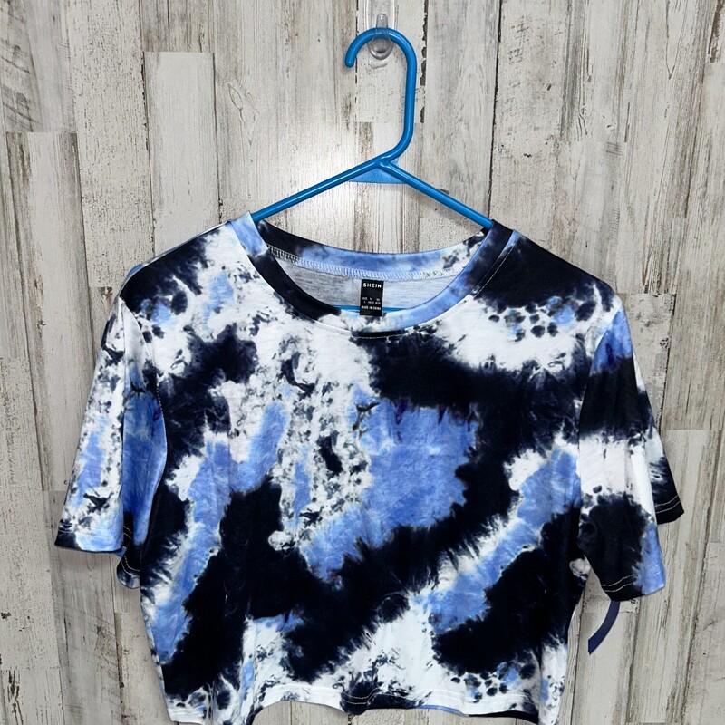 L Blue Dye Cropped Tee, Blue, Size: Ladies L