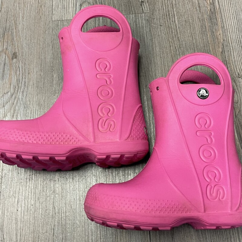 Crocs Rain Boots, Pink, Size: 11Y