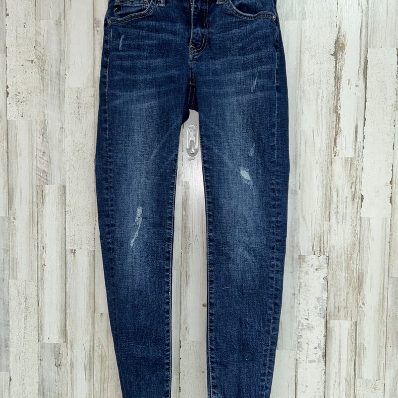 Sz1 Ripped Frayed Jeans, Blue, Size: Ladies XS