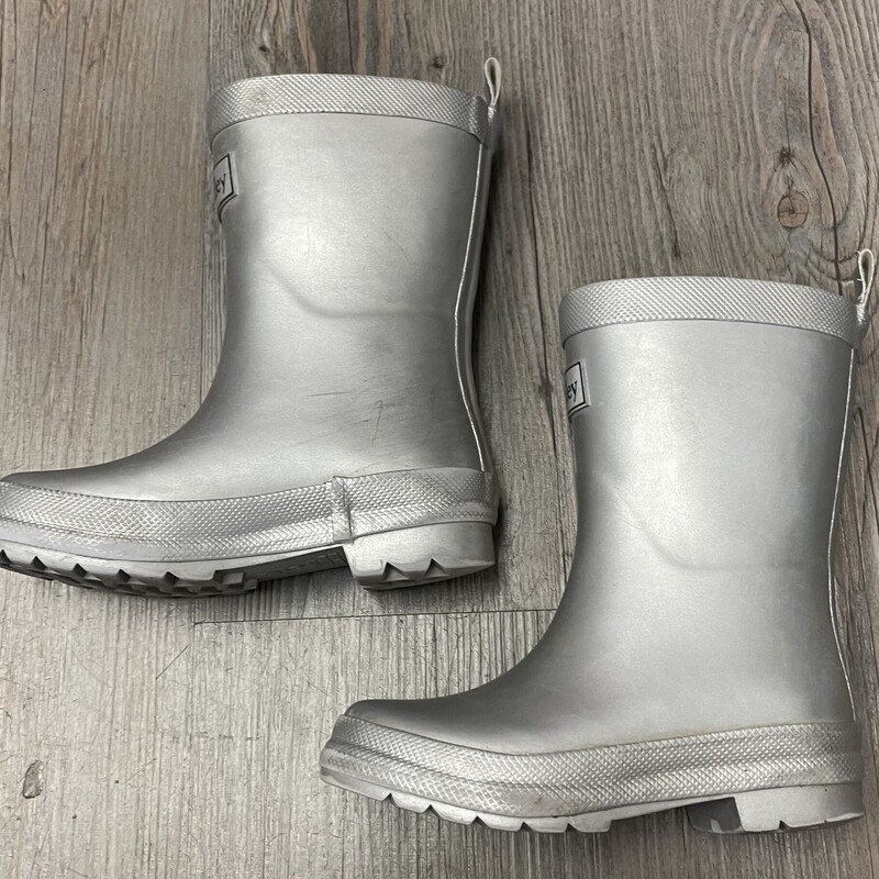 Hatley Rain Boots, Silver, Size: 9Ts