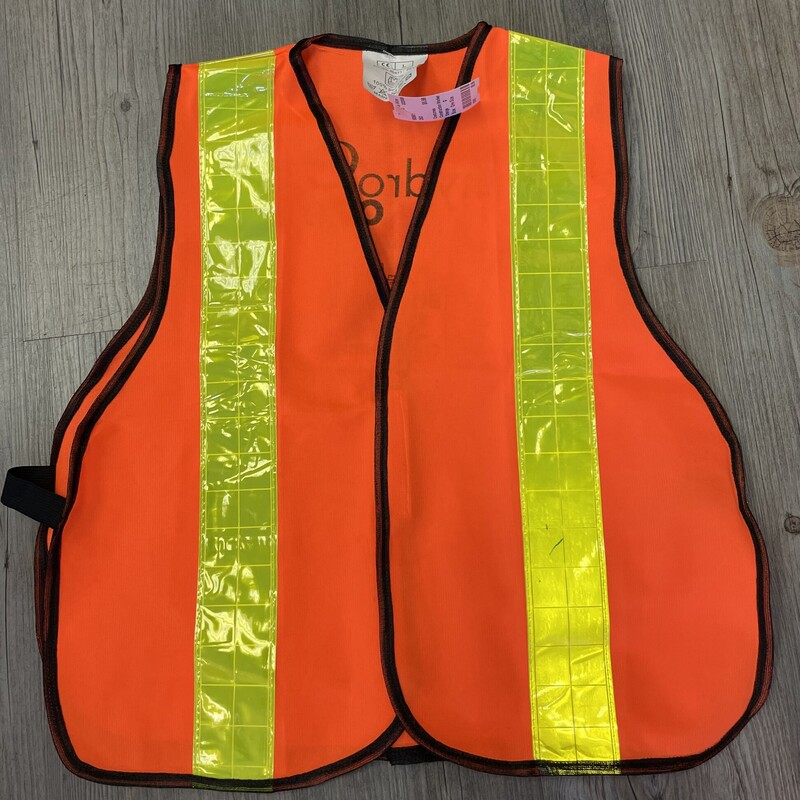 Construction Worker Vest, Orange, Size: One Size