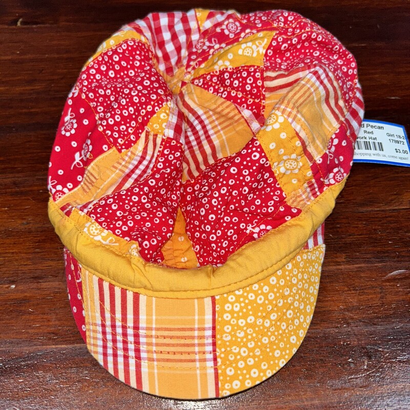 18/24M Patchwork Hat, Red, Size: Girl 18-24