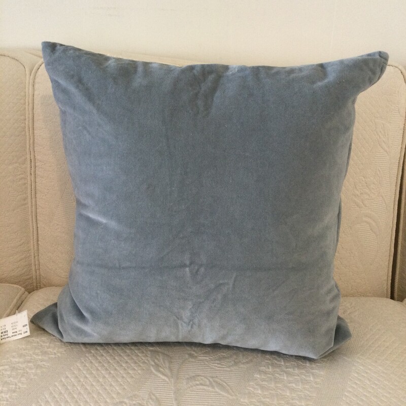 Faux Velvet Toss Cushion, Dusty Blue
Removable cover and feather insert