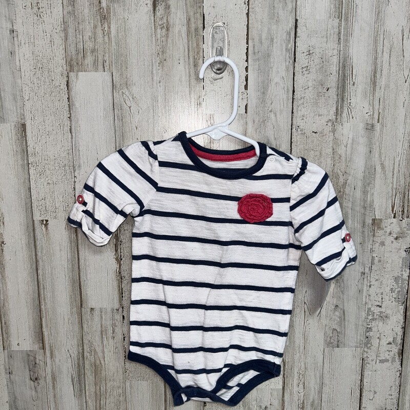 6M Navy Striped Onesie