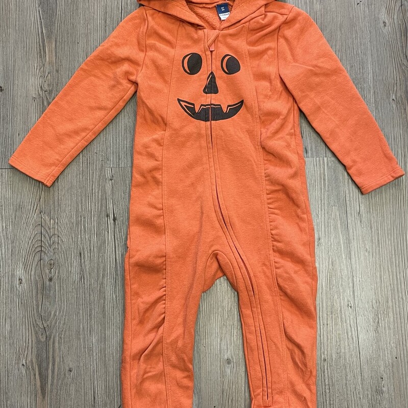 Old Navy Hooded Onesie, Orange, Size: 3Y