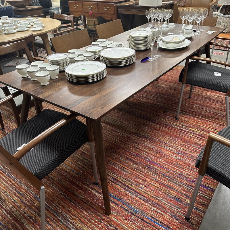 Mid Century Style Long Walnut Dining Table, no chairs are included.
Size: 80x37