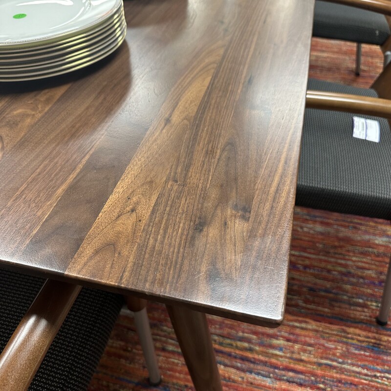 Mid Century Style Long Walnut Dining Table, no chairs are included.<br />
Size: 80x37