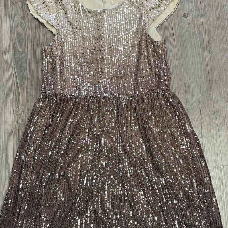 Peek Sequins Dress, Brown, Size: 6-7Y