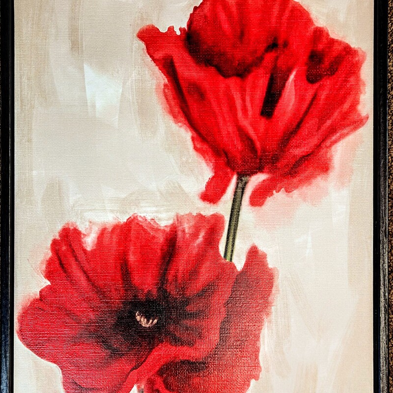 Red Poppies Framed Canvas
Red Cream Black Size: 11 x 14H