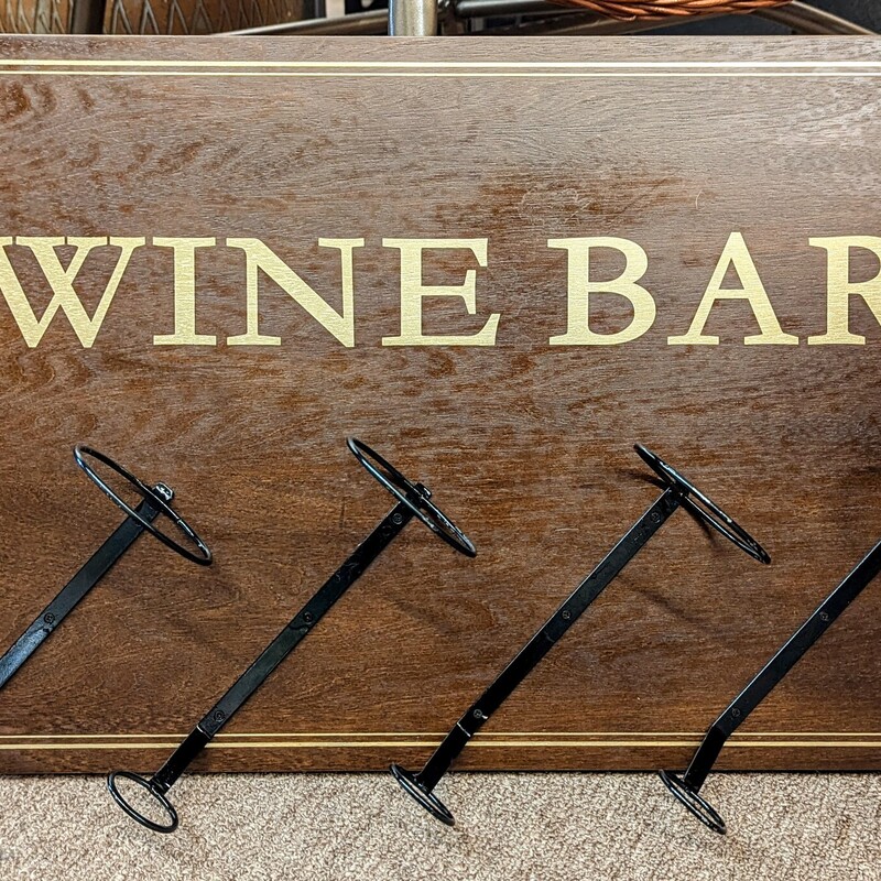 Wine Bar 4 Bottle Holder Wall Decor
Brown Gold Black Size: 23.5 x 15H