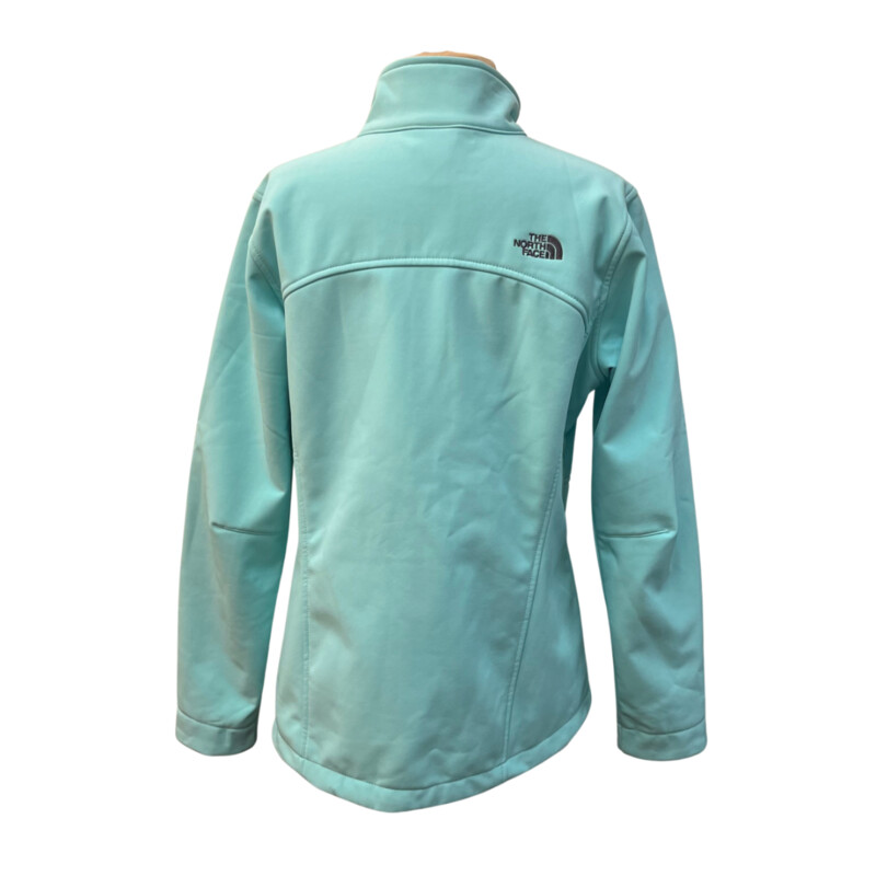 New North Face Apex Bionic Jacket<br />
TNF Apex ClimateBlock<br />
Breathable, Windproof and<br />
Water Resistant<br />
Zip Closure<br />
Zip Pockets<br />
Mint Blue<br />
Size: Large