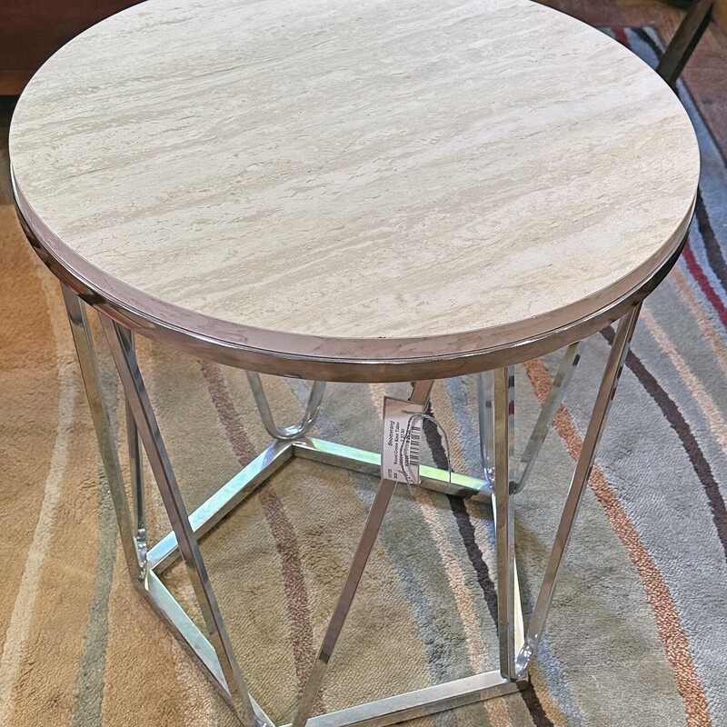 Round Chrome Base Table