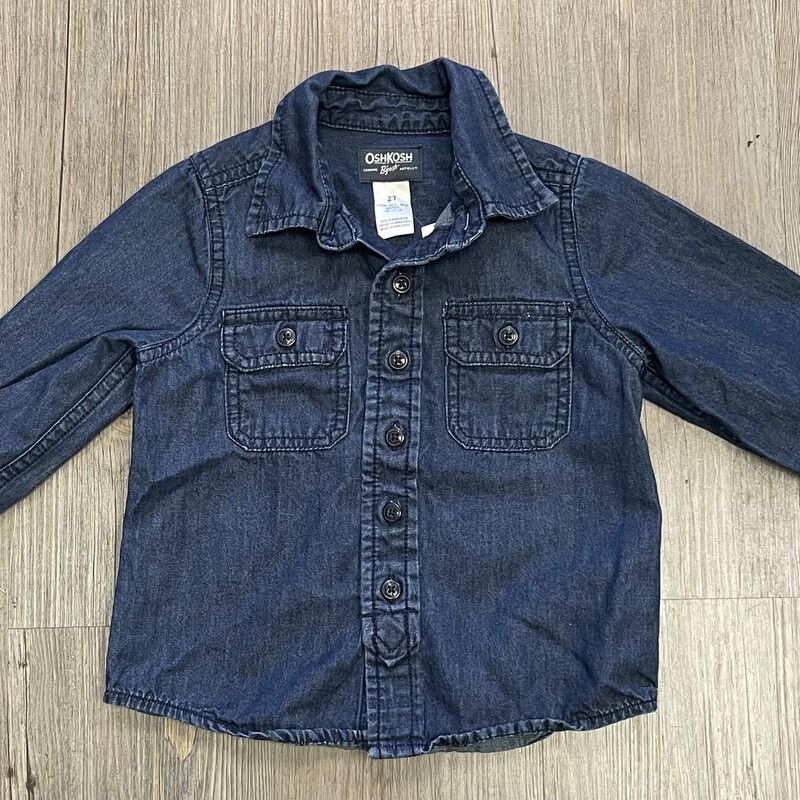 Oshkosh Denim Shirt, Blue, Size: 2Y