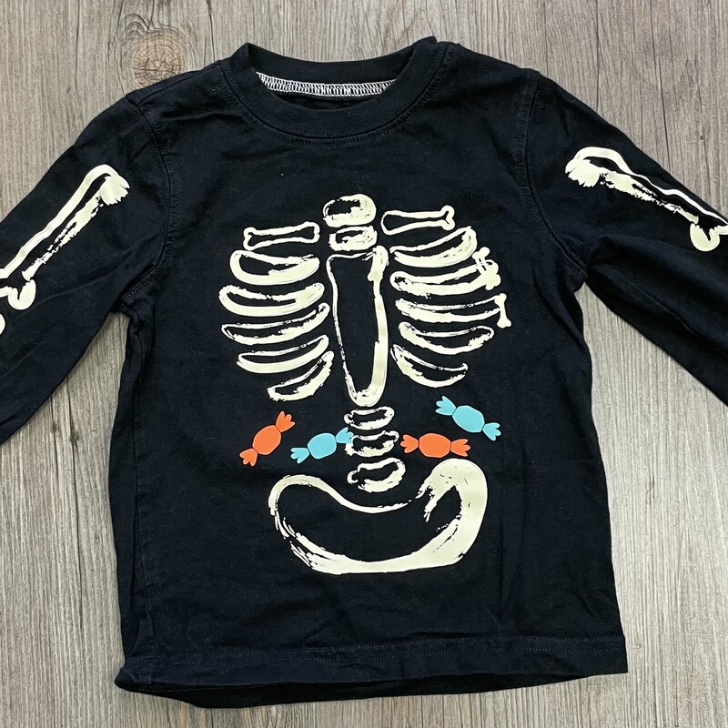 Carters Skeleton Shirt, Black, Size: 2Y