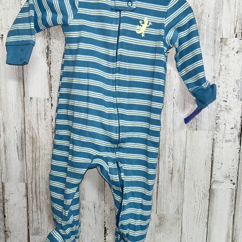 6/9M Blue Stripe Lizard S, Blue, Size: Boy 0-9m