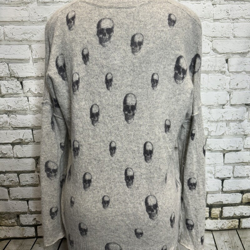 Skull Cashmere, Grey/sku, Size: Small