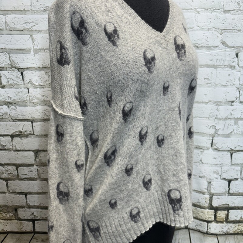 Skull Cashmere, Grey/sku, Size: Small