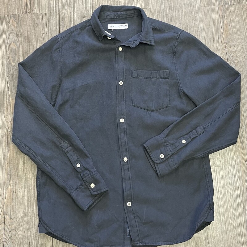 Zara Soft Denim Shirt, Darkgrey, Size: 11-12Y